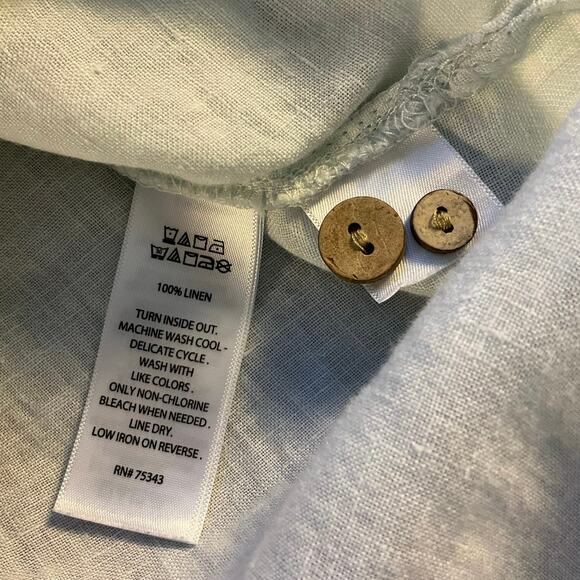Sigrid Olsen Pale Green Linen Roll Tab Sleeve Tunic Size M - Picture 5 of 7